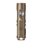 RovyVon A3 Pro Gen 4 USB-C Rechargeable LED Keychain Flashlight - Luminus SST-20 or High CRI LED - 650 or 420 Lumens - Uses Built-in Li-ion Battery Pack - Marble Gray or Desert Tan