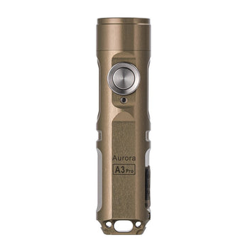 RovyVon A3 Pro Gen 4 USB-C Rechargeable LED Keychain Flashlight - Luminus SST-20 or High CRI LED - 650 or 420 Lumens - Uses Built-in Li-ion Battery Pack - Marble Gray or Desert Tan