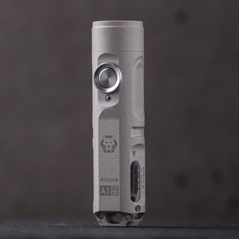 RovyVon A3 Pro Gen 4 USB-C Rechargeable LED Keychain Flashlight - Luminus SST-20 or High CRI LED - 650 or 420 Lumens - Uses Built-in Li-ion Battery Pack - Marble Gray or Desert Tan