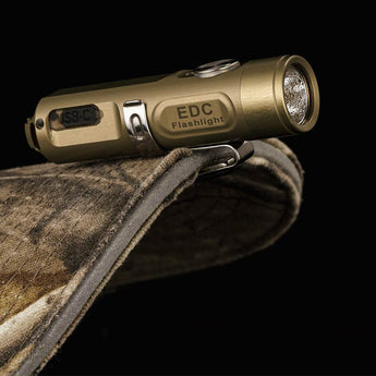 RovyVon A3 Pro Gen 4 USB-C Rechargeable LED Keychain Flashlight - Luminus SST-20 or High CRI LED - 650 or 420 Lumens - Uses Built-in Li-ion Battery Pack - Marble Gray or Desert Tan