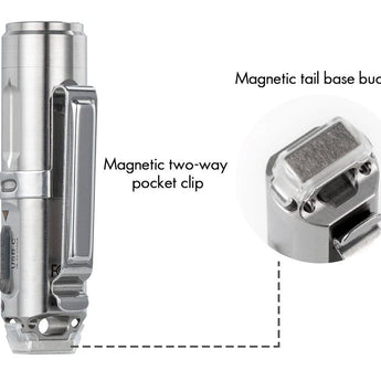 RovyVon A4 Gen 4 USB-C Rechargeable LED Keychain Flashlight - Luminus SST-20 or NICHIA 219C - 650 Lumens or 420 Lumens - Uses Built-in Li-ion Battery Pack - Natural Titanium