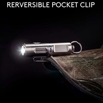RovyVon A4 Gen 4 USB-C Rechargeable LED Keychain Flashlight - Luminus SST-20 or NICHIA 219C - 650 Lumens or 420 Lumens - Uses Built-in Li-ion Battery Pack - Natural Titanium