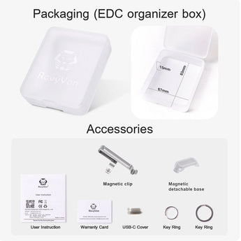 RovyVon A4 Gen 4 USB-C Rechargeable LED Keychain Flashlight - Luminus SST-20 or NICHIA 219C - 650 Lumens or 420 Lumens - Uses Built-in Li-ion Battery Pack - Natural Titanium