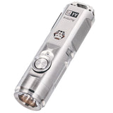 RovyVon A4 Gen 4 USB-C Rechargeable LED Keychain Flashlight - Luminus SST-20 or NICHIA 219C - 650 Lumens or 420 Lumens - Uses Built-in Li-ion Battery Pack - Natural Titanium