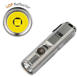 RovyVon A4 Pro Mini Keychain Rechargeable LED Flashlight - 700 or 500 Lumens - Nichia 219C - Includes Built-In Li-ion Battery Pack - Titanium
