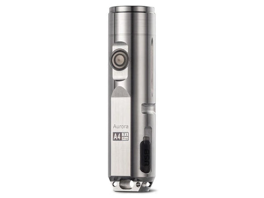 RovyVon A4 Pro Mini Keychain Rechargeable LED Flashlight - 700 or 500 Lumens - Nichia 219C - Includes Built-In Li-ion Battery Pack - Titanium