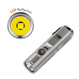 RovyVon Aurora A4 Pro USB-C Rechargeable LED Keychain Flashlight - 650 Lumens or 420 Lumens - Nichia 219C or CREE XP-G3 - 3rd Gen - Uses Built-in 330mAh Li-Poly Battery Pack - Titanium