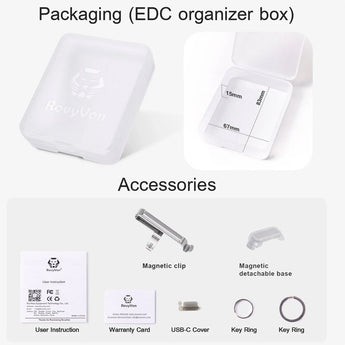 RovyVon A5 Gen 4 USB-C Rechargeable LED Flashlight - Luminus SST-20 or High CRI - 650 Lumens or 420 Lumens - White and UV or White and Red Side Lights - Uses 330mAh Li-ion Battery Pack