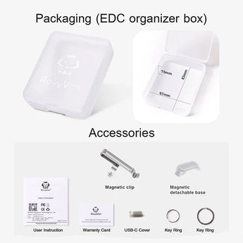 RovyVon Aurora A7 GITD USB-C Rechargeable LED Keychain Flashlight - White and UV - Nichia 219C or Luminus SST-20 LED