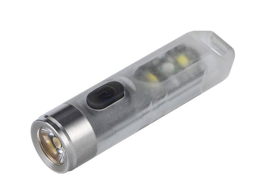 RovyVon A7U Mini Keychain Rechargeable LED Flashlight- 550 Lumens - CREE XP-G3 - White and UV LED - Includes Built-In Li-ion Battery Pack - Sky Blue