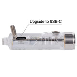 RovyVon Aurora A8 GITD USB-C Rechargeable LED Keychain Flashlight - 650 Lumens or 420 Lumens - Nichia 219C or Luminus SST-20 - White, Red and UV or Amber, Red and Blue - 3rd Gen - Uses Built-in 330mAh Li-Poly Battery Pack