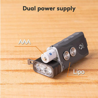 RovyVon Angel Eyes E1 Hybrid Keychain USB-C Rechargeable LED Flashlight - 6500K Cool White or 4000K Warm White - Uses Built-in Li-Poly Battery Pack or 1 x AAA - Grey or Army Green Colors