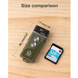 RovyVon Angel Eyes E1 Hybrid Keychain USB-C Rechargeable LED Flashlight - 6500K Cool White or 4000K Warm White - Uses Built-in Li-Poly Battery Pack or 1 x AAA - Grey or Army Green Colors