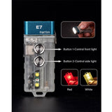 RovyVon Angel Eyes E7 GITD USB-C Rechargeable LED Keychain Flashlight - Luminus SST-20 - Cool or Warm White - White and UV or Red Light Output - Uses Built-in 330mAh Li-Poly Battery Pack  or 1 x AAA