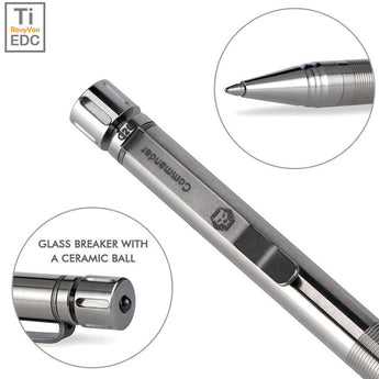 RovyVon C20 Tactical Titanium Pen - Available in Machined Raw or Vintage Brass
