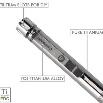 RovyVon C20 Tactical Titanium Pen - Available in Machined Raw or Vintage Brass