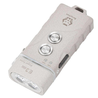 RovyVon E3 Plus USB-C Rechargeable LED Flashlight - Cool White or High CRI - Uses 330mAh Li-ion Battery Pack - Marble Gray, Gunmetal, or Desert Tan