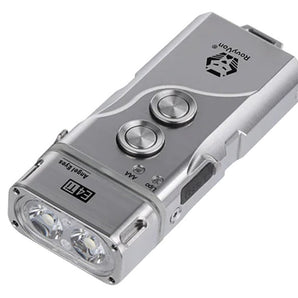 RovyVon Angel Eyes E4 Hybrid Keychain USB-C Rechargeable LED Flashlight - Titanium - Cool  or Warm White LED