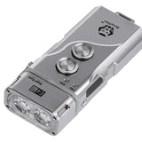 RovyVon Angel Eyes E4 Hybrid Keychain USB-C Rechargeable LED Flashlight - Titanium - Cool  or Warm White LED