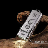 RovyVon Angel Eyes E4 Hybrid Keychain USB-C Rechargeable LED Flashlight - Titanium - Cool  or Warm White LED