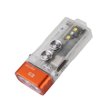 RovyVon Aurora E5 GITD USB-C Rechargeable LED Keychain Flashlight - 700 Lumens or 500 Lumens - Luminus SST-20 - Warm White or Cool White - White and UV or White and Red- Uses Built-in 330mAh Li-Poly Battery Pack  or 1 x AAA