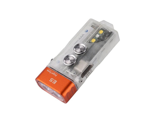 RovyVon Aurora E5 GITD USB-C Rechargeable LED Keychain Flashlight - 700 Lumens or 500 Lumens - Luminus SST-20 - Warm White or Cool White - White and UV or White and Red- Uses Built-in 330mAh Li-Poly Battery Pack  or 1 x AAA