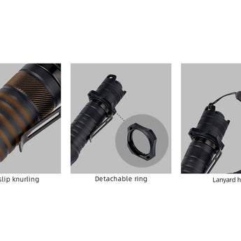 RovyVon GL7 Gen 2 USB-C Rechargeable LED Flashlight - Cool White - 2000 Lumens - Includes 1 x 21700