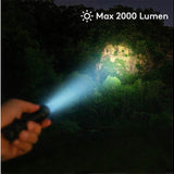 RovyVon GL7 Gen 2 USB-C Rechargeable LED Flashlight - Cool White - 2000 Lumens - Includes 1 x 21700