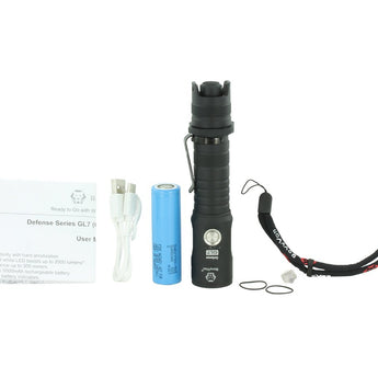 RovyVon GL7 Gen 2 USB-C Rechargeable LED Flashlight - Cool White - 2000 Lumens - Includes 1 x 21700