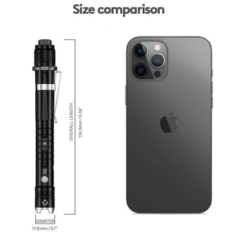 RovyVon Hybrid H3 Pro Urban EDC Tactical USB-C Rechargeable LED Flashlight - 600 Lumens - CREE XP-L HI - Uses Built-In 330 mAh Li-Po  Battery Pack or AA or 14500 - Black or Desert Tan