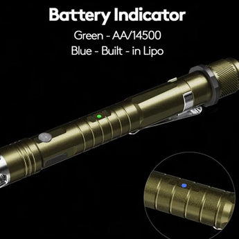 RovyVon Hybrid H3 Pro Urban EDC Tactical USB-C Rechargeable LED Flashlight - 600 Lumens - CREE XP-L HI - Uses Built-In 330 mAh Li-Po  Battery Pack or AA or 14500 - Black or Desert Tan