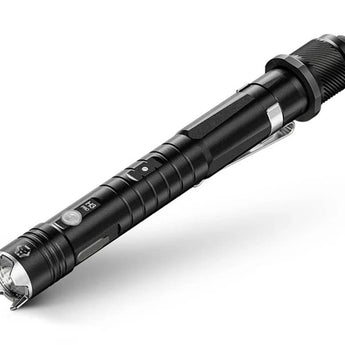 RovyVon Hybrid H3 Pro Urban EDC Tactical USB-C Rechargeable LED Flashlight - 600 Lumens - CREE XP-L HI - Uses Built-In 330 mAh Li-Po  Battery Pack or AA or 14500 - Black or Desert Tan