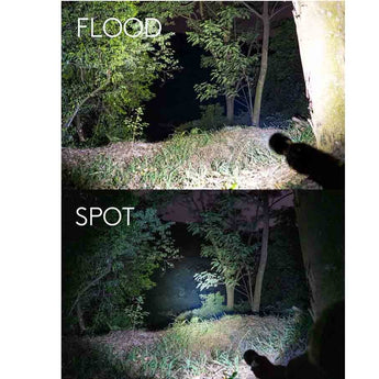 RovyVon S2 Premium USB-C Rechargeable Spot and Flood LED Searchlight - 10000 Lumens - CREE XHP 70.2 - Includes 2 x 21700