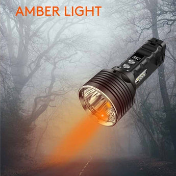 RovyVon S2 Premium USB-C Rechargeable Spot and Flood LED Searchlight - 10000 Lumens - CREE XHP 70.2 - Includes 2 x 21700