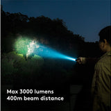 RovyVon S21 EDC LED Flashlight - 3000 Lumens - Includes 1 x USB-C Rechargeable 21700 - Black or Gunmetal