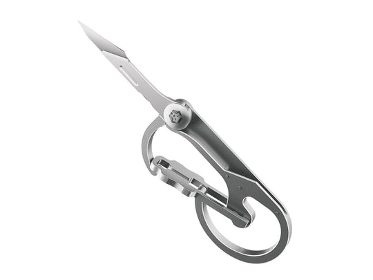 RovyVon U4ti Titanium Utility Carabiner Knife - Sandblasted