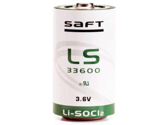 Saft LS-33600 D-Cell Size 17000mAh 3.6V Lithium Thionyl Chloride (LiSOCl2) Bobbin Wound Button Top Primary Battery - Bulk