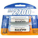 Sanyo 2 AA 2700mAh Ni-MH Rechargeable Batteries