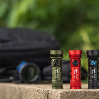 Olight Seeker 4 Mini Rechargeable LED Flashlight - Black, OD Green, Blue, Red, or Limited Edition Titanium