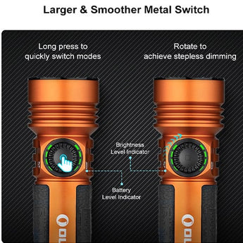 Olight Seeker 4 Pro Rechargeable LED Flashlight - 4600 Lumens - Cool White or Neutral White - Includes 1 x 21700 - Multiple Color Options