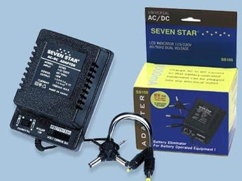 Seven Star SS105  100-240V AC input, 1.5-12V  1000 mAh DC output