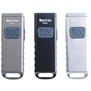 MecArmy SGN1 Rechargeable Keychain Flashlight - CREE XP-G2 S5 - 530 Lumens - Includes Built-In 230mAh Li-ion Battery Pack - Black, Stonewashed, or Gray