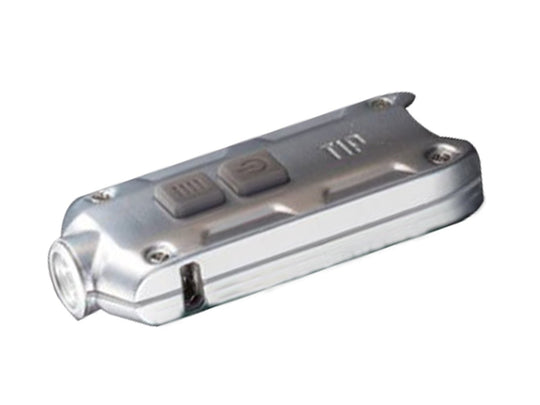 Nitecore TIP CRI (2017) USB Rechargeable Key Light - Nichia 219B LED - 240 Lumens - Includes 1 x Li-Ion Battery Pack - Silver