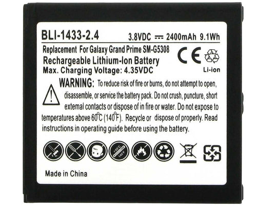 Empire BLI-1433-2.4 2400mAh 3.8V Lithium Ion (Li-ion) Smartphone Replacement Battery - Fits LG Volt 2, Samsung Galaxy Grand Prime, and Galaxy J3