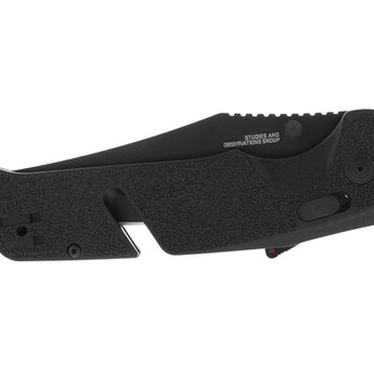 SOG Trident AT-XR Mk3 Folding Knife - 3.7 Inch Blade, Clip Point, Straight Edge - Peg Box - Black and Red, Blackout, or OD Green