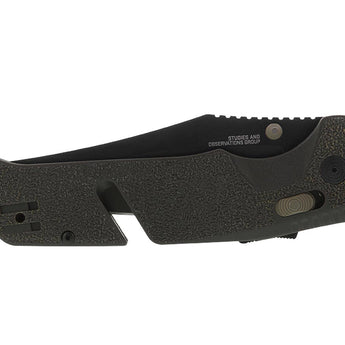 SOG Trident AT-XR Mk3 Folding Knife - 3.7 Inch Blade, Clip Point, Straight Edge - Peg Box - Black and Red, Blackout, or OD Green