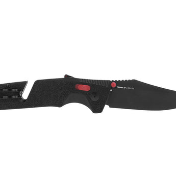 SOG Trident AT-XR Mk3 Folding Knife - 3.7 Inch Blade, Clip Point, Straight Edge - Peg Box - Black and Red, Blackout, or OD Green
