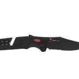 SOG Trident AT-XR Mk3 Partially Serrated Folding Knife - 3.7 Inch Blade, Clip Point, Partially Serrated Edge - Peg Box - Black and Red