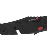 SOG Trident AT-XR Mk3 Partially Serrated Folding Knife - 3.7 Inch Blade, Clip Point, Partially Serrated Edge - Peg Box - Black and Red