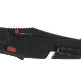 SOG Trident AT-XR Mk3 Partially Serrated Folding Knife - 3.7 Inch Blade, Clip Point, Partially Serrated Edge - Peg Box - Black and Red